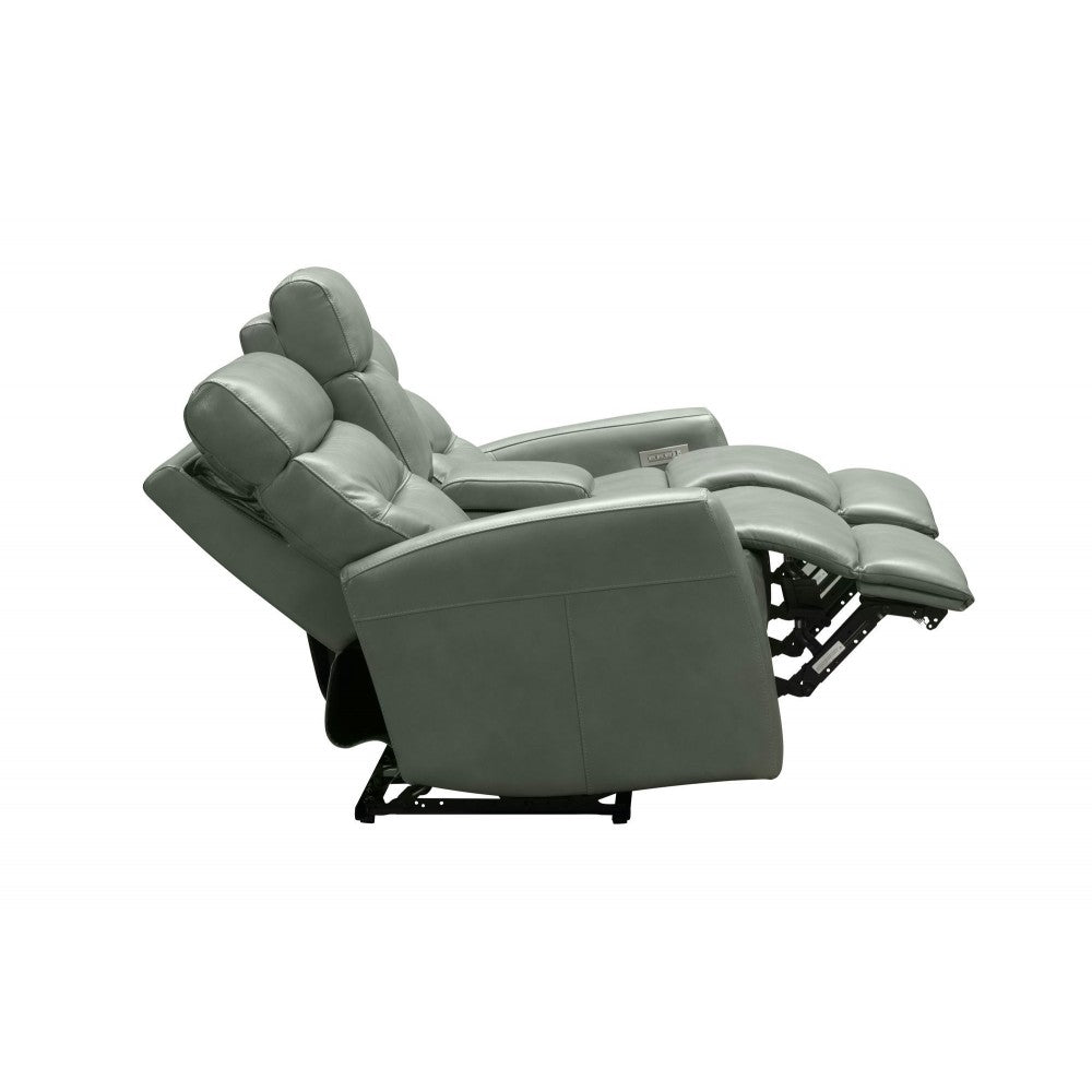 24PHL-1115 Enzo Power Reclining Console Loveseat, Antonio Green Gray