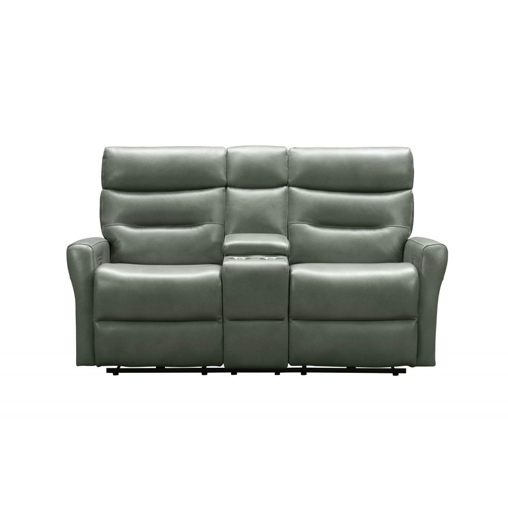 24PHL-1115 Enzo Power Reclining Console Loveseat, Antonio Green Gray