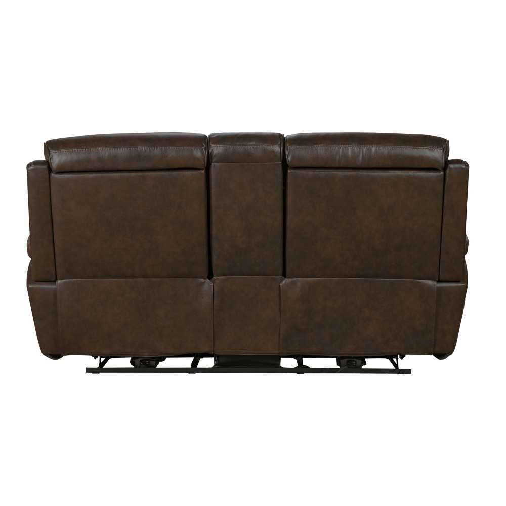 24PHL-3703 Sandover Power Reclining Console Loveseat, Tri-Tone Chocolate