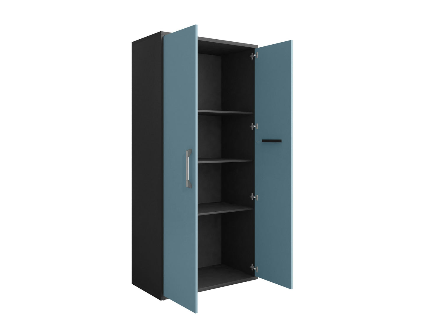 Eiffel 73.43" Garage Cabinet with 4 Adjustable Shelves in Blue Gloss