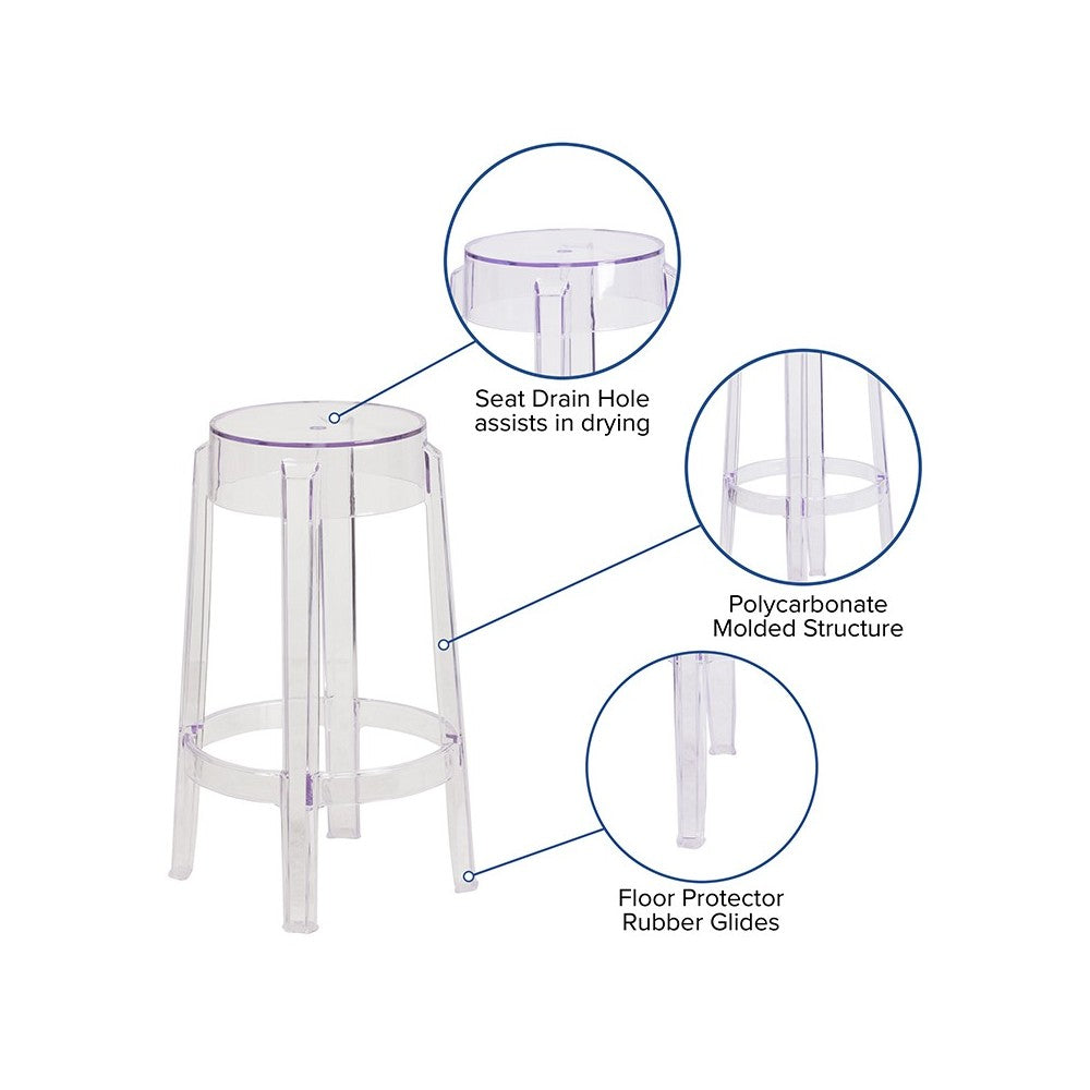 25.75'' High Transparent Counter Height Stool