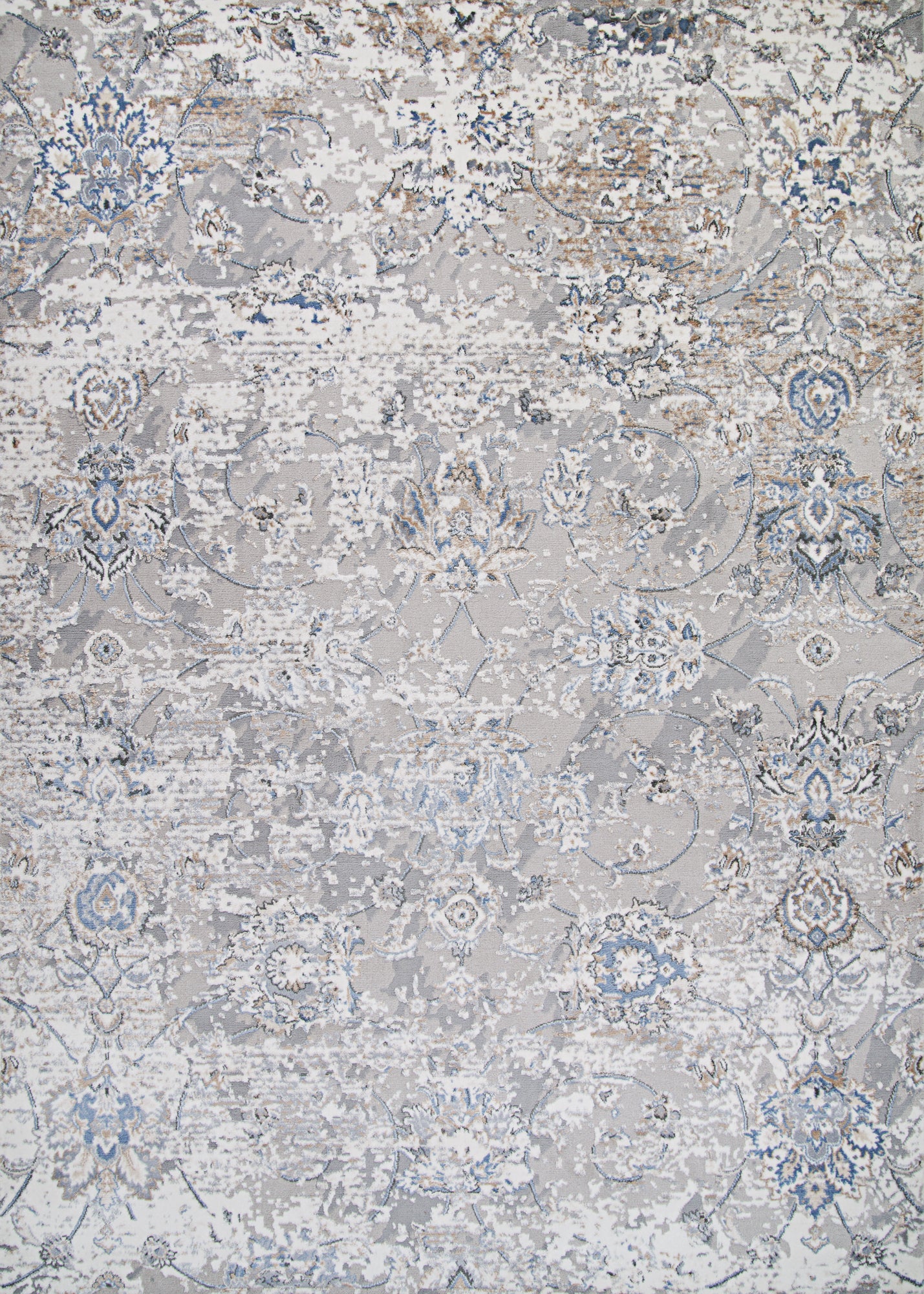 Couristan Brocatelle Oglive Silver-Cream Rug 7'10"x10'9"