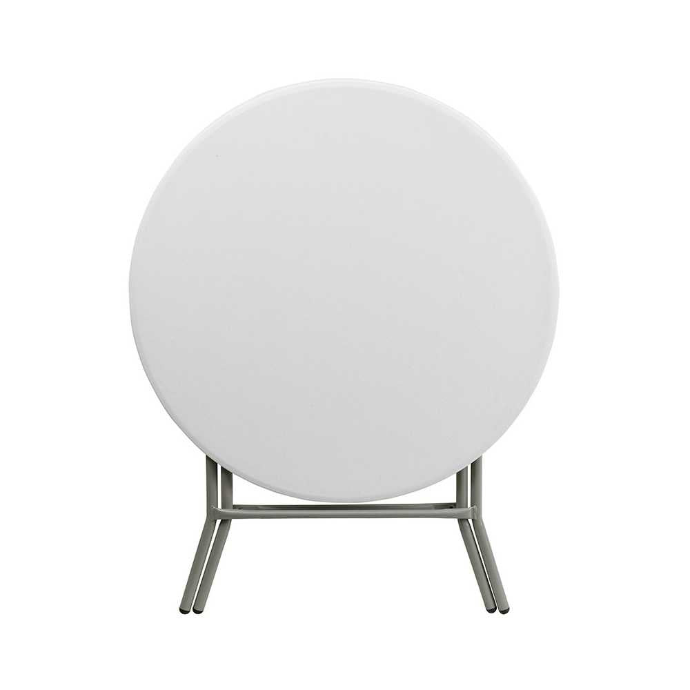 2.63-Foot Round Granite White Plastic Folding Table