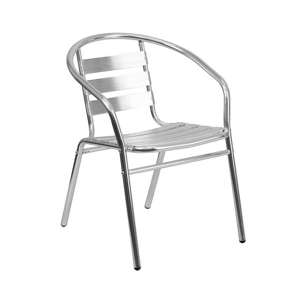 27.5'' Square Aluminum Indoor-Outdoor Table Set with 2 Slat Back Chairs