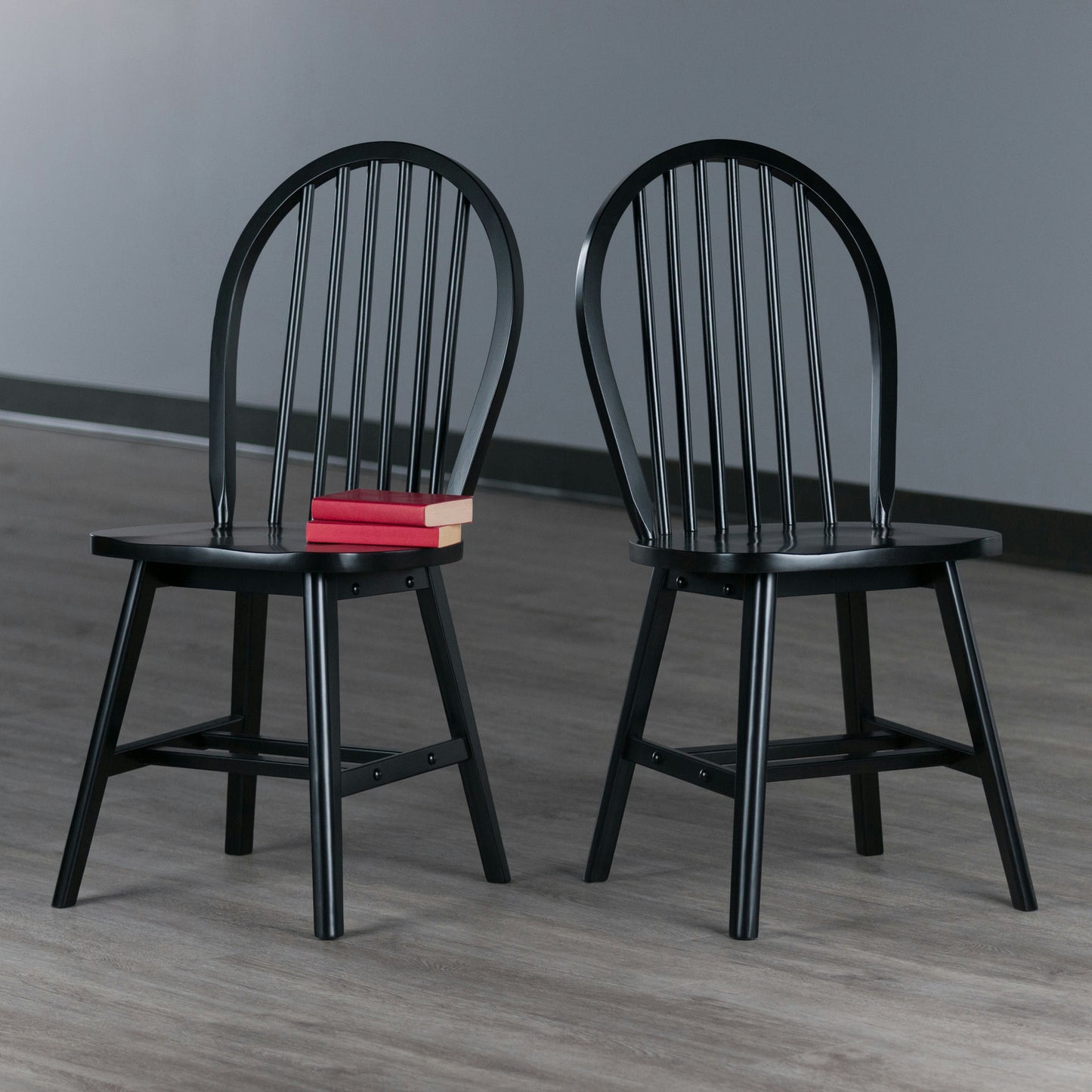 Windsor 2-Pc Chair Set, Black