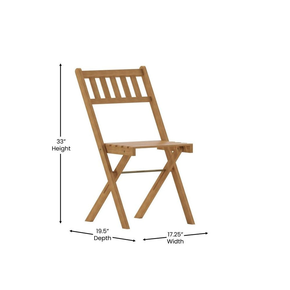 2PK Natural Acacia Wood Chairs