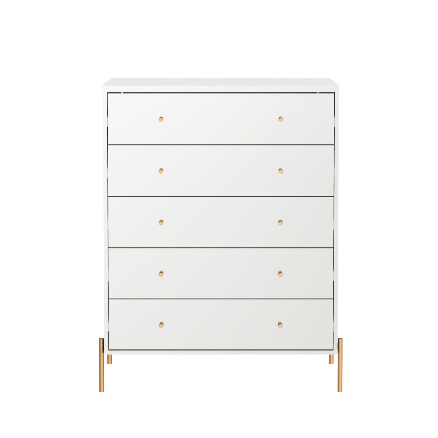 Jasper Tall Dresser, Classic Dresser and Nightstand Set of 3 in White Gloss
