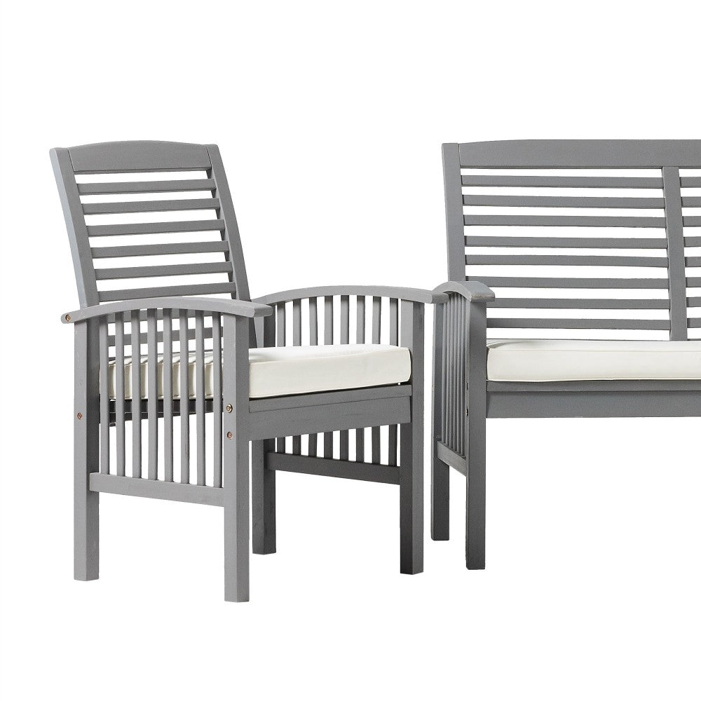 3-Piece Acacia Patio Chat Set - Gray Wash