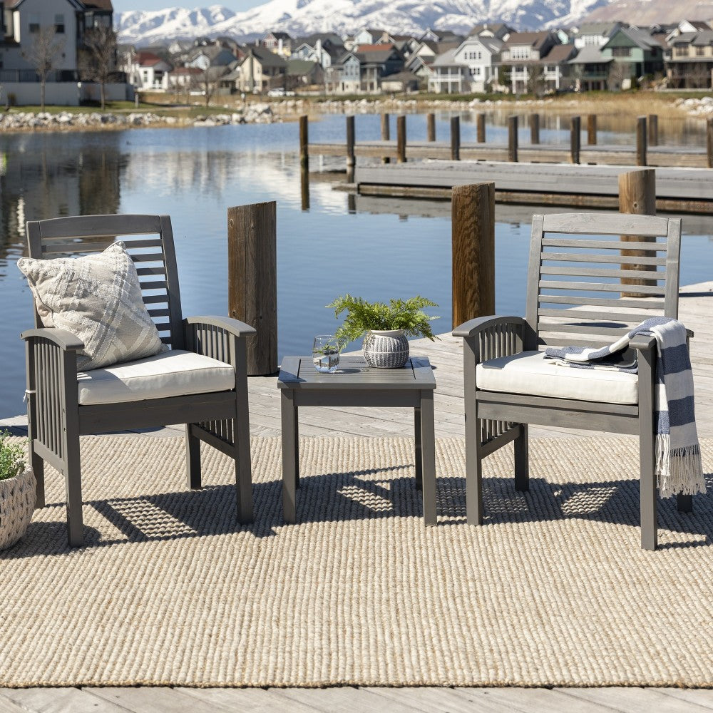 3-Piece Classic Outdoor Patio Chat Set - Gray Wash, OWC3CGGW