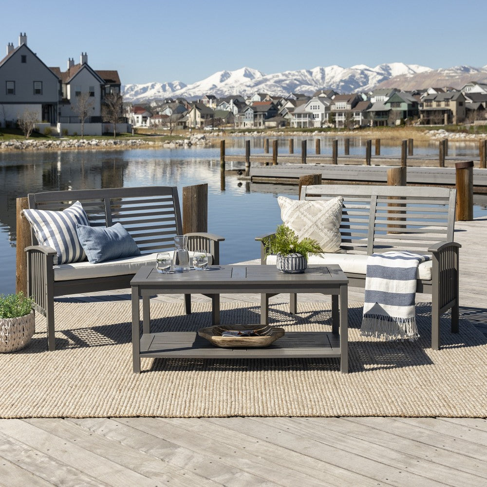 3-Piece Classic Outdoor Patio Chat Set - Gray Wash, OW3SGW-2LST