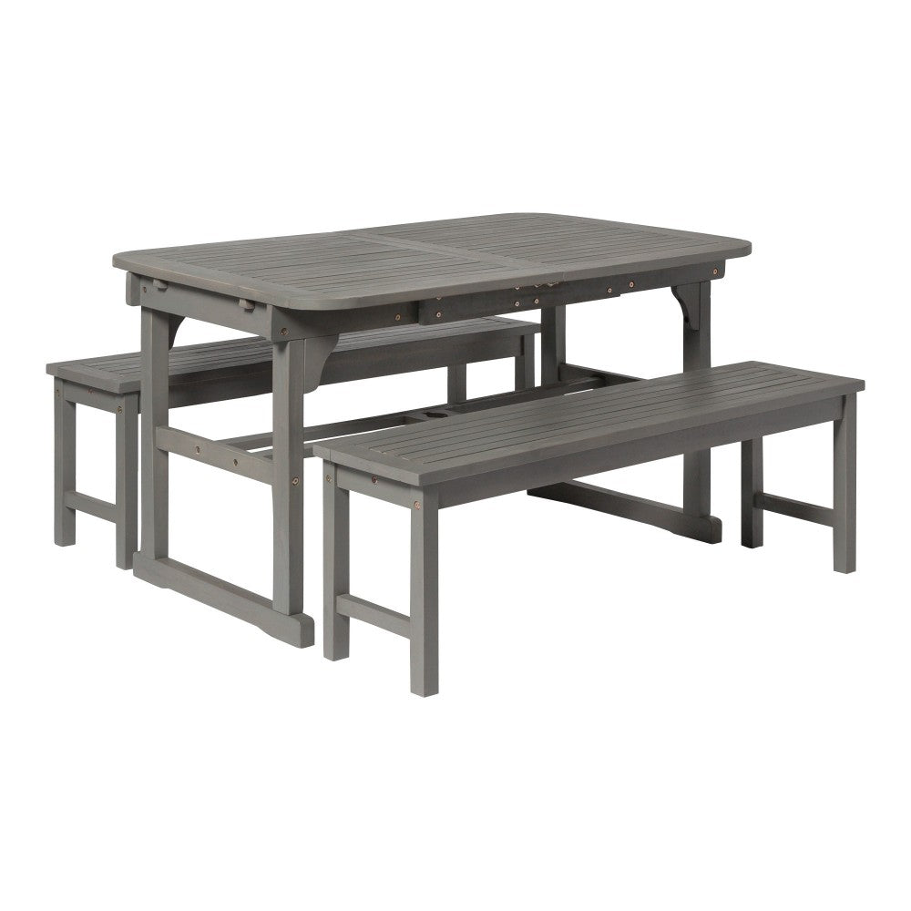 3-Piece Classic Outdoor Patio Dining Set - Gray Wash