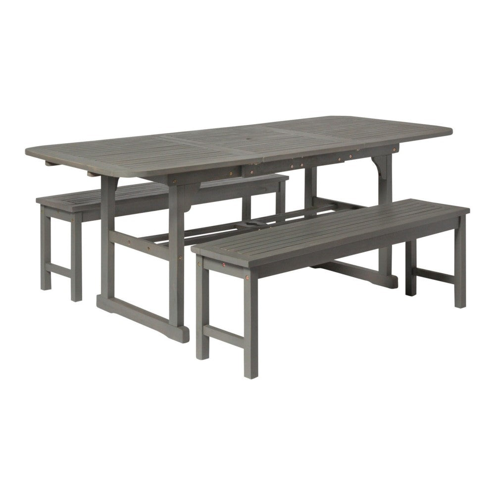 3-Piece Classic Outdoor Patio Dining Set - Gray Wash