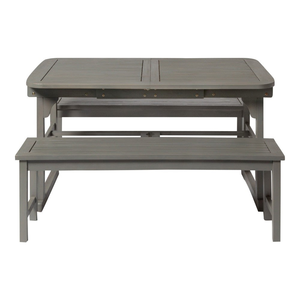 3-Piece Classic Outdoor Patio Dining Set - Gray Wash