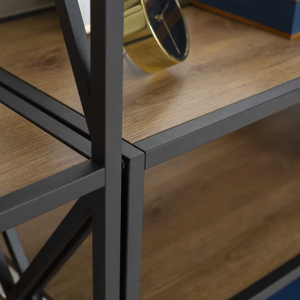 3-Piece Industrial Bookcase Set - Barnwood