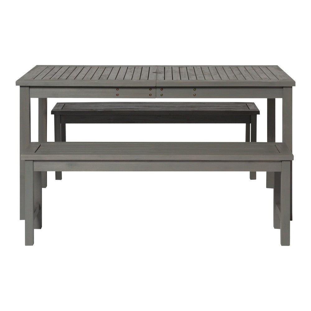 3-Piece Simple Outdoor Patio Dining Set - Gray Wash