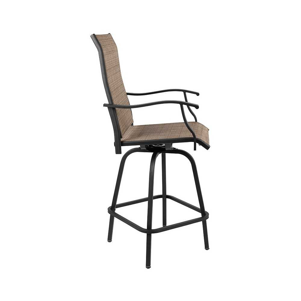 30" All-Weather Patio Swivel Outdoor Stools, Brown, Set of 2