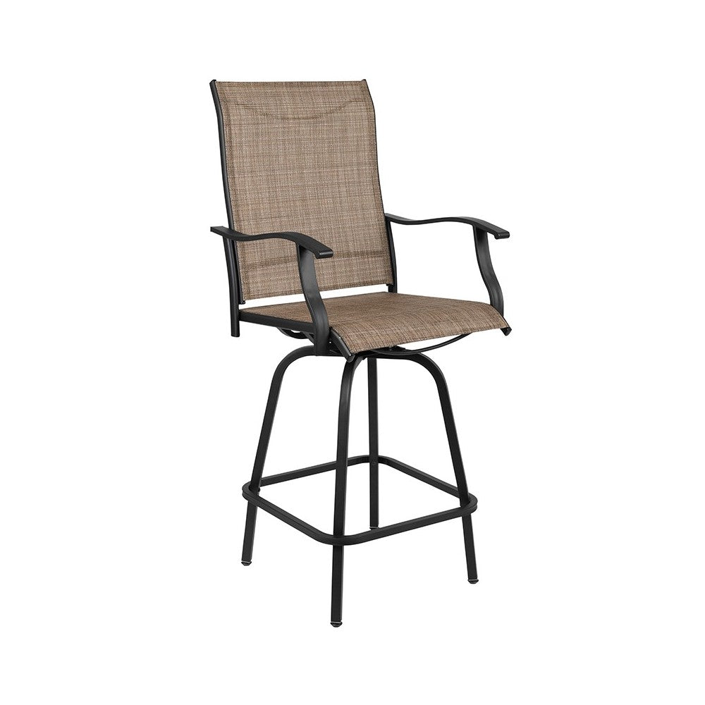 30" All-Weather Patio Swivel Outdoor Stools, Brown, Set of 2