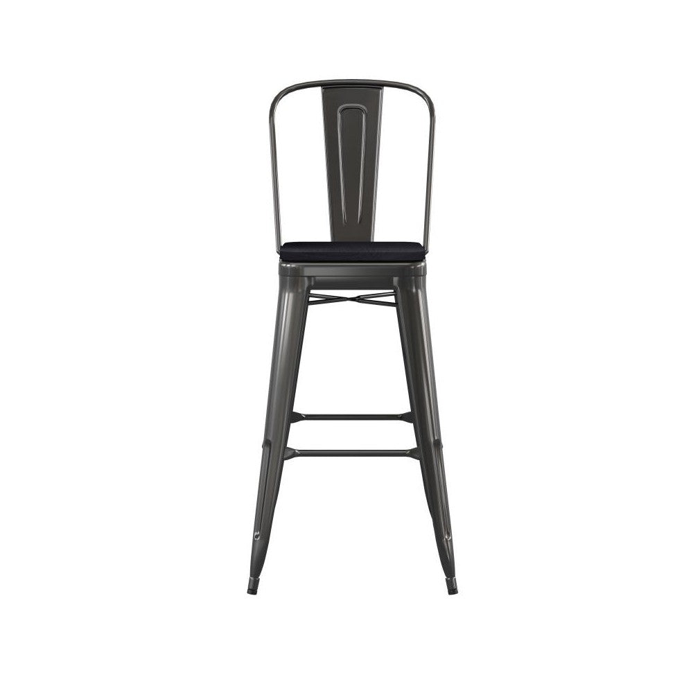 30" Black Stool-Black Seat