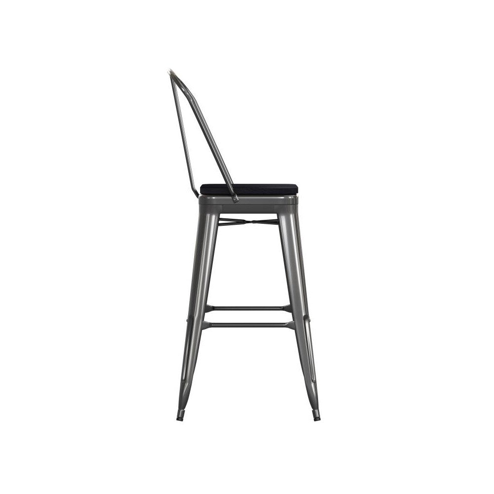 30" Black Stool-Black Seat