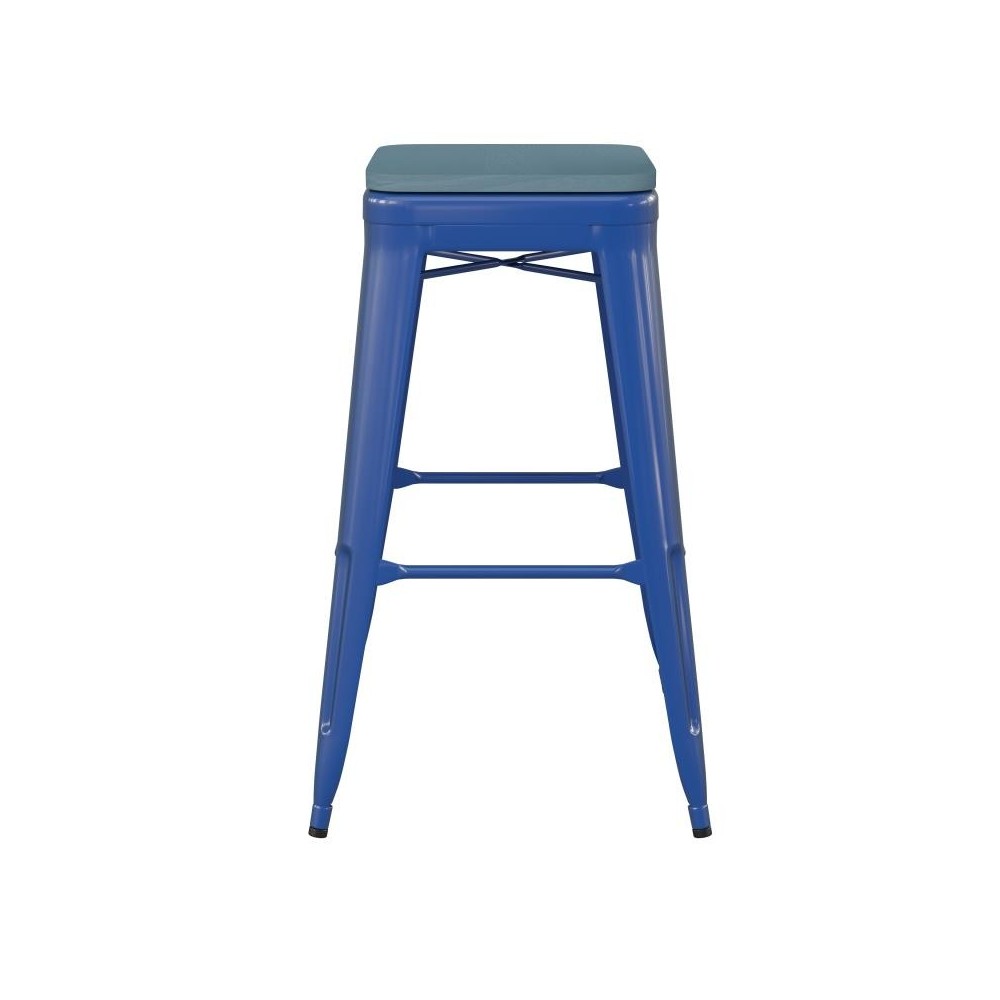 30" Blue Stool-Teal Blue Seat