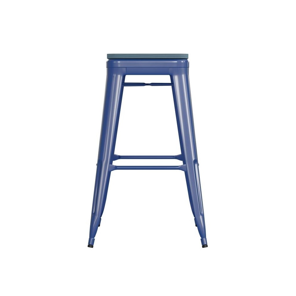 30" Blue Stool-Teal Blue Seat
