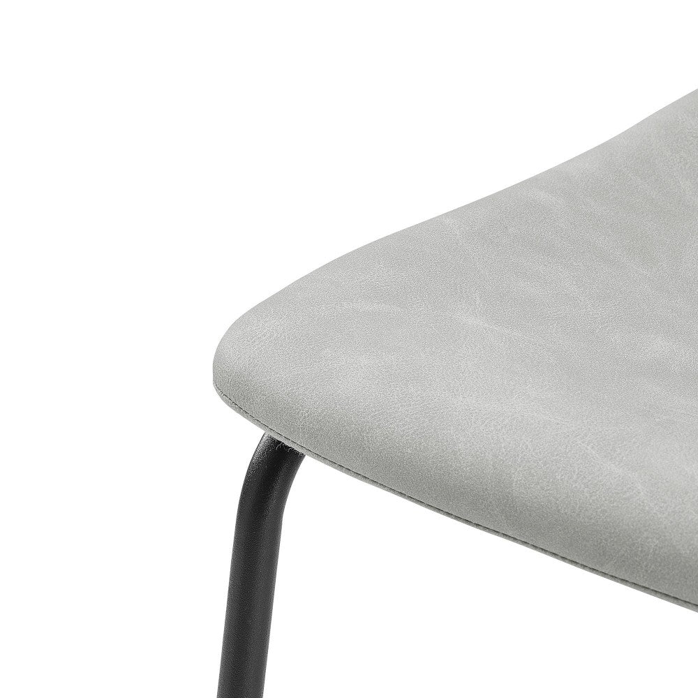 30" Industrial Faux Leather Barstools, Set of 2 - Gray