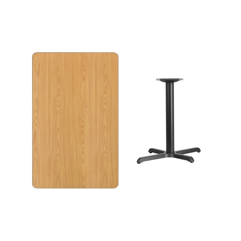 30'' x 48'' Rectangular Natural Laminate Table Top with 23.5'' x 29.5'' Table Height Base