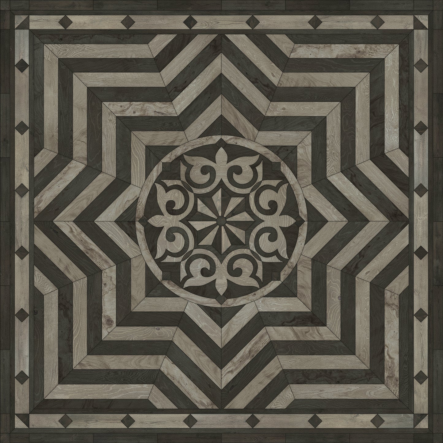 Artisanry - Caledonian - Expect a Masterpiece 48x48 Vintage Vinyl Floorcloth