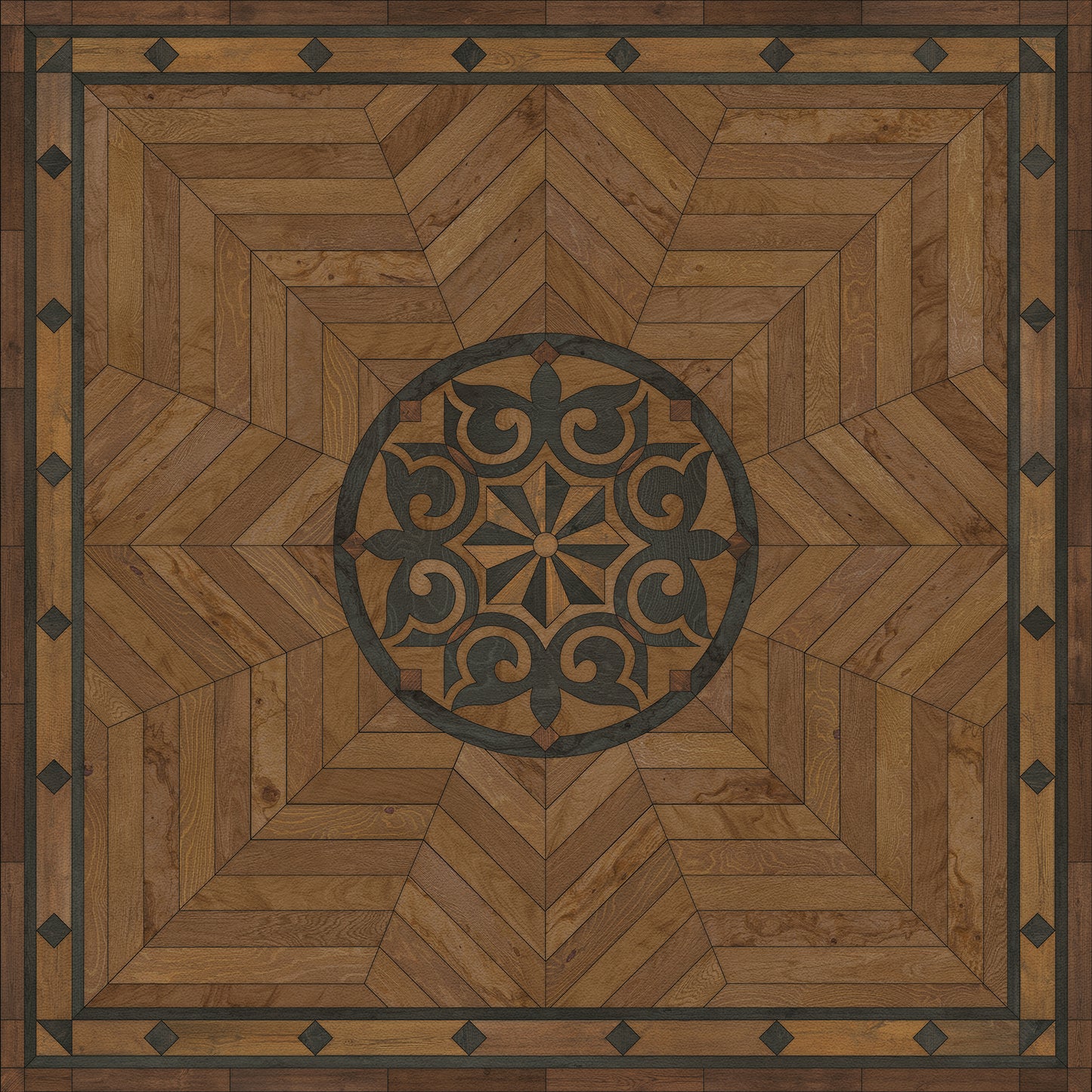 Artisanry - Caledonian - Eye of the Workman 36x36 Vintage Vinyl Floorcloth
