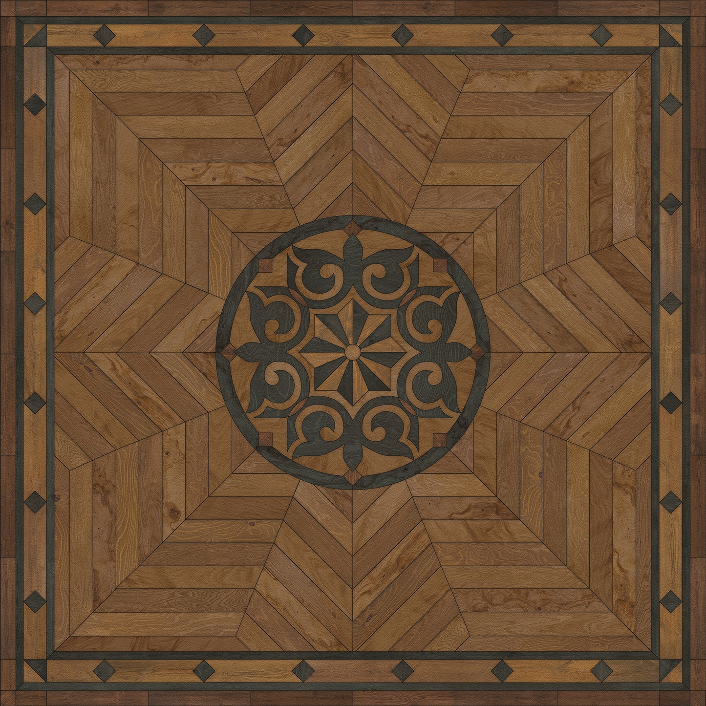 Artisanry - Caledonian - Eye of the Workman 48x48 Vintage Vinyl Floorcloth