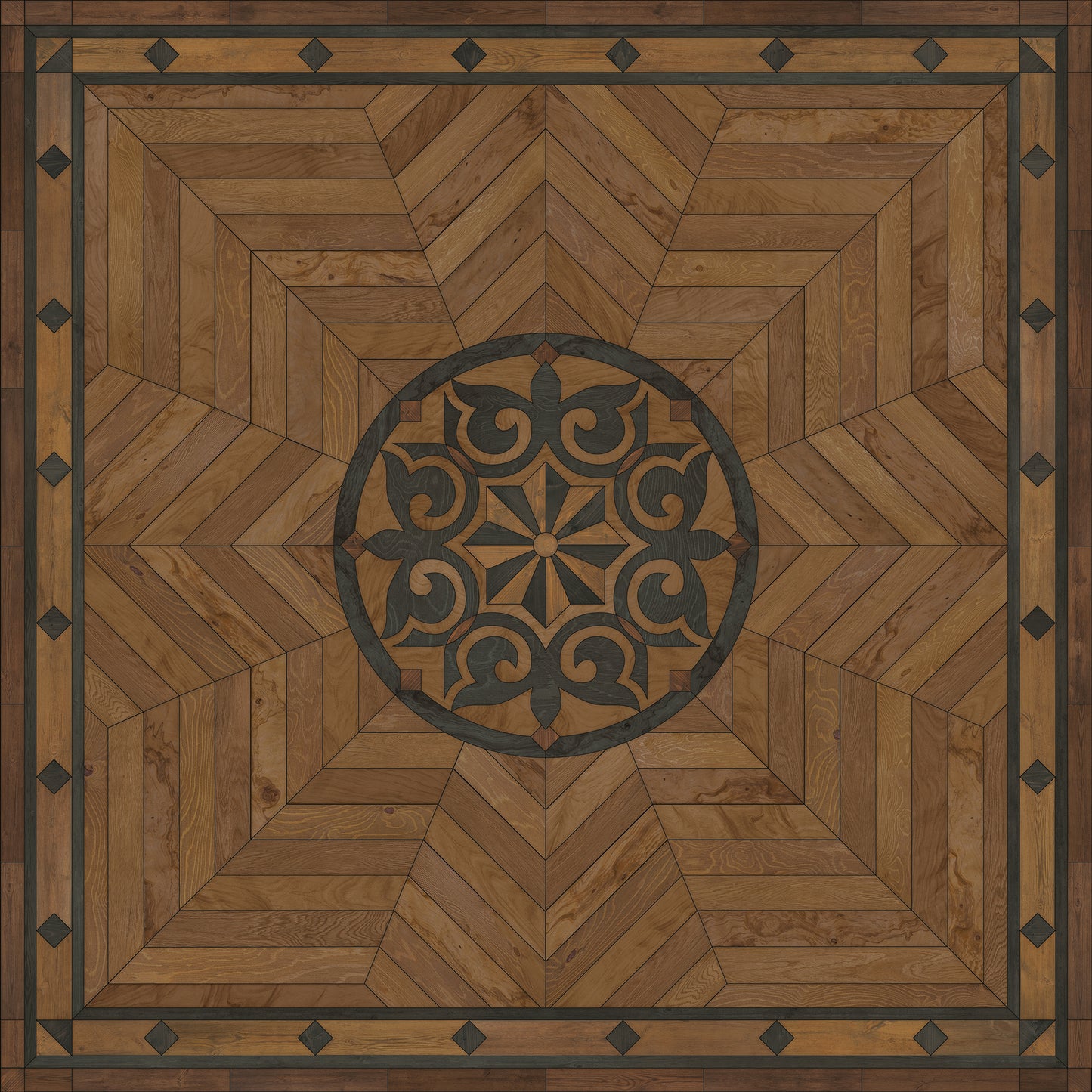 Artisanry - Caledonian - Eye of the Workman 96x96 Vintage Vinyl Floorcloth