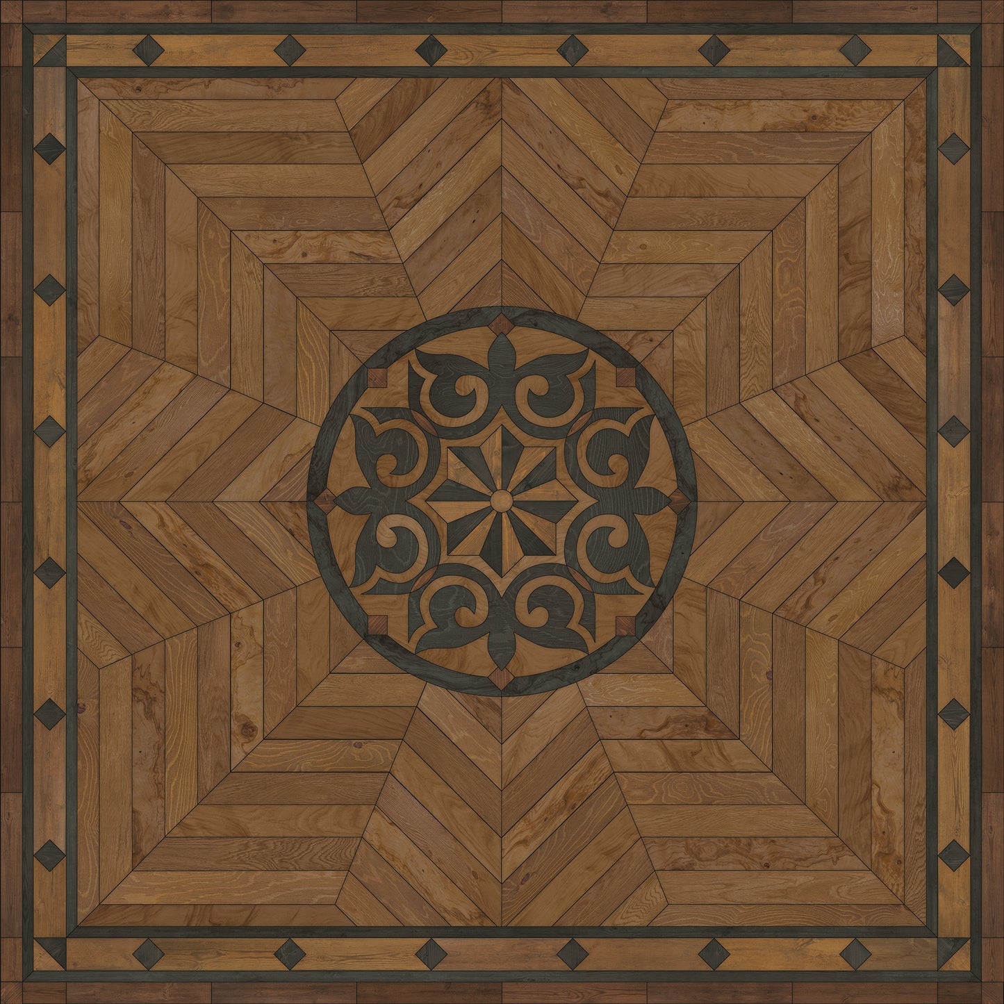Artisanry - Caledonian - Eye of the Workman 120x120 Vintage Vinyl Floorcloth