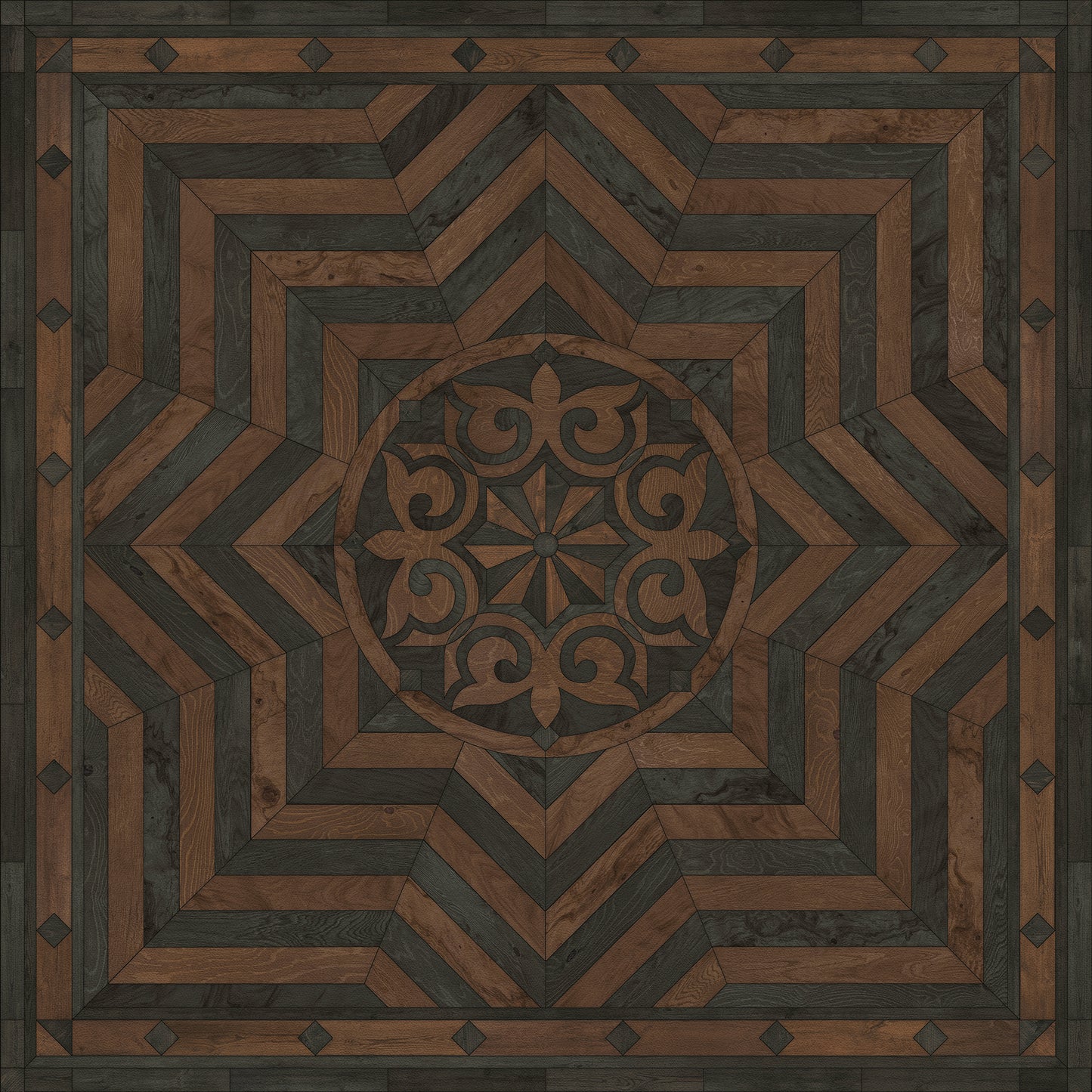 Artisanry - Caledonian - Foundation of Refinement 48x48 Vintage Vinyl Floorcloth