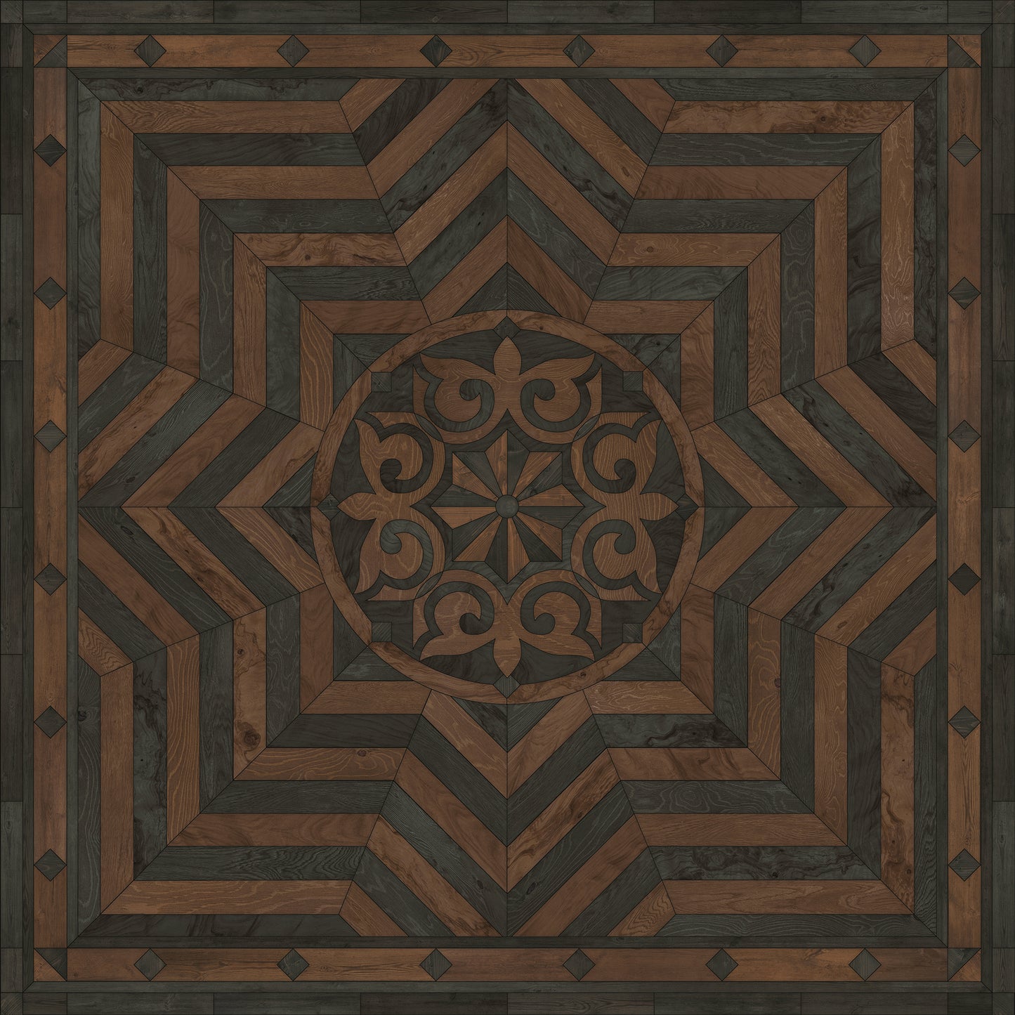 Artisanry - Caledonian - Foundation of Refinement 96x96 Vintage Vinyl Floorcloth