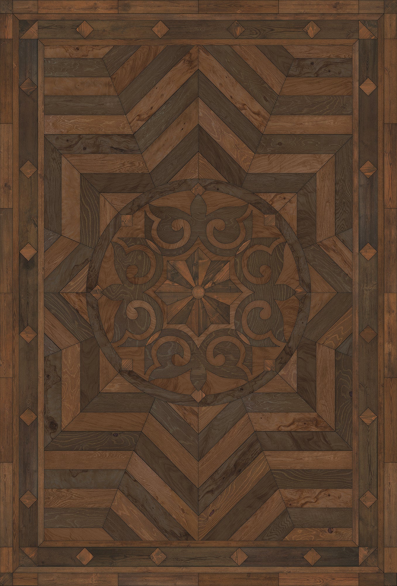 Artisanry - Caledonian - In all the Details 38x56 Vintage Vinyl Floorcloth