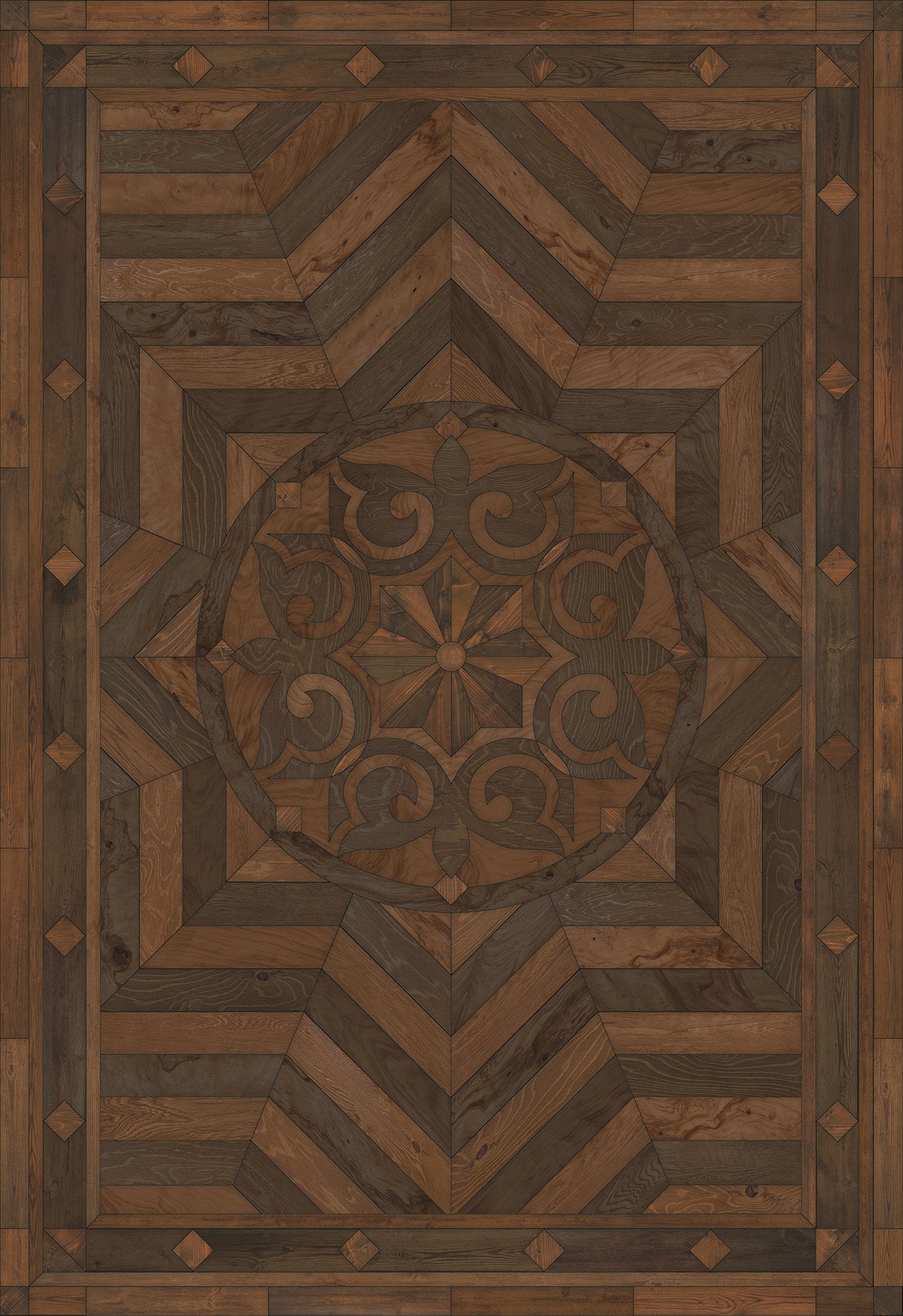 Artisanry - Caledonian - In all the Details 70x102 Vintage Vinyl Floorcloth