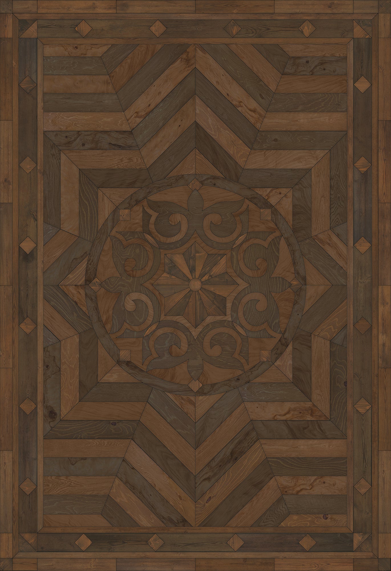 Artisanry - Caledonian - In all the Details 120x175 Vintage Vinyl Floorcloth