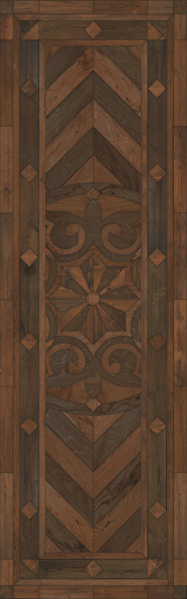 Artisanry - Caledonian - In all the Details 36x115 Vintage Vinyl Floorcloth