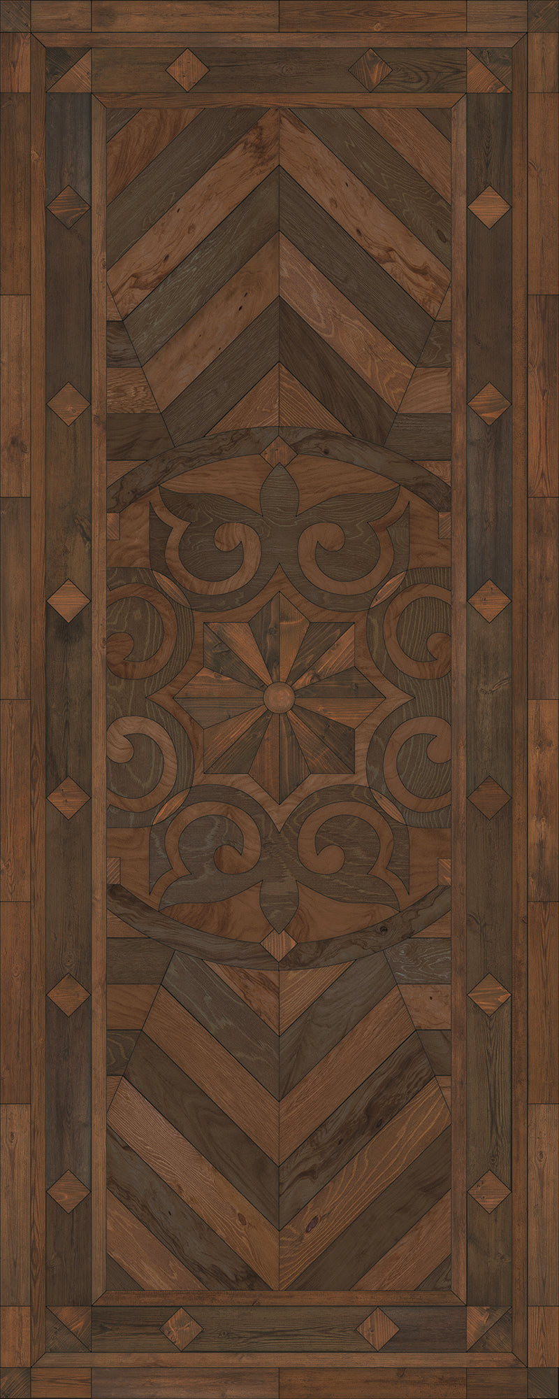 Artisanry - Caledonian - In all the Details 36x90 Vintage Vinyl Floorcloth