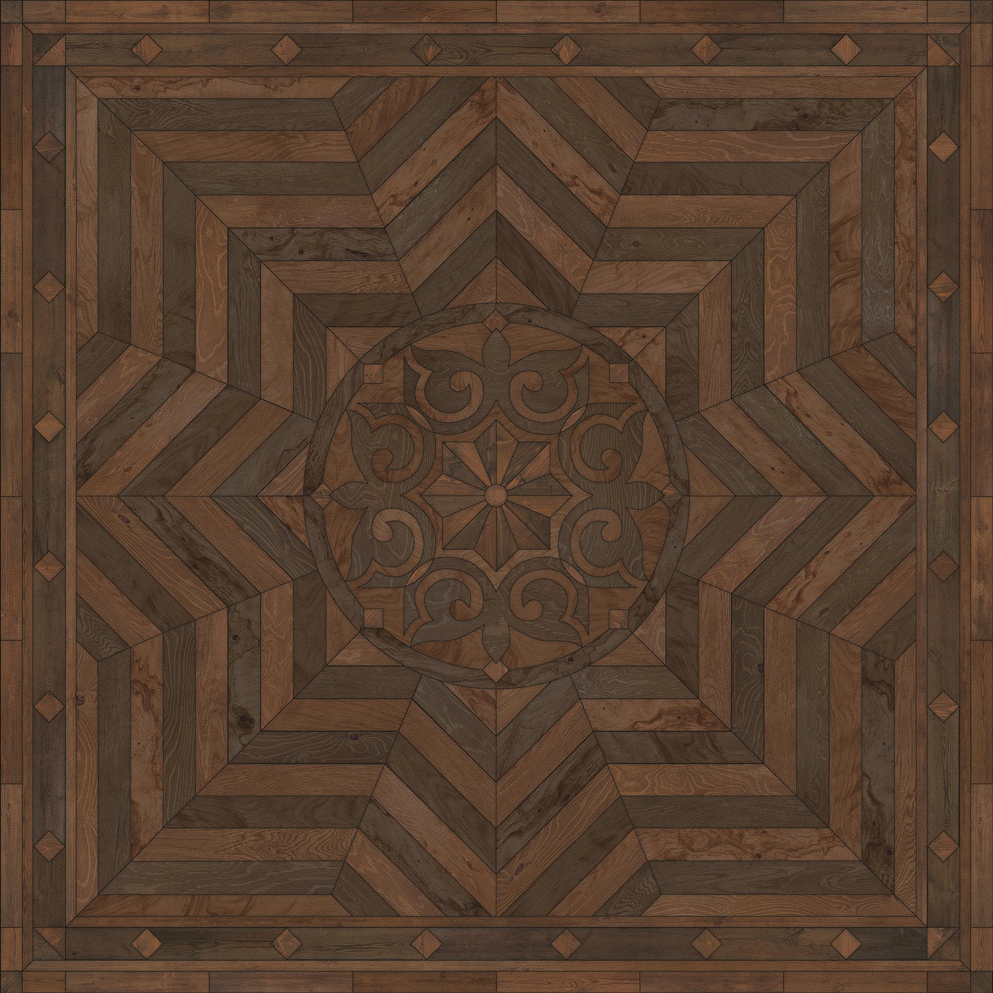 Artisanry - Caledonian - In all the Details 60x60 Vintage Vinyl Floorcloth