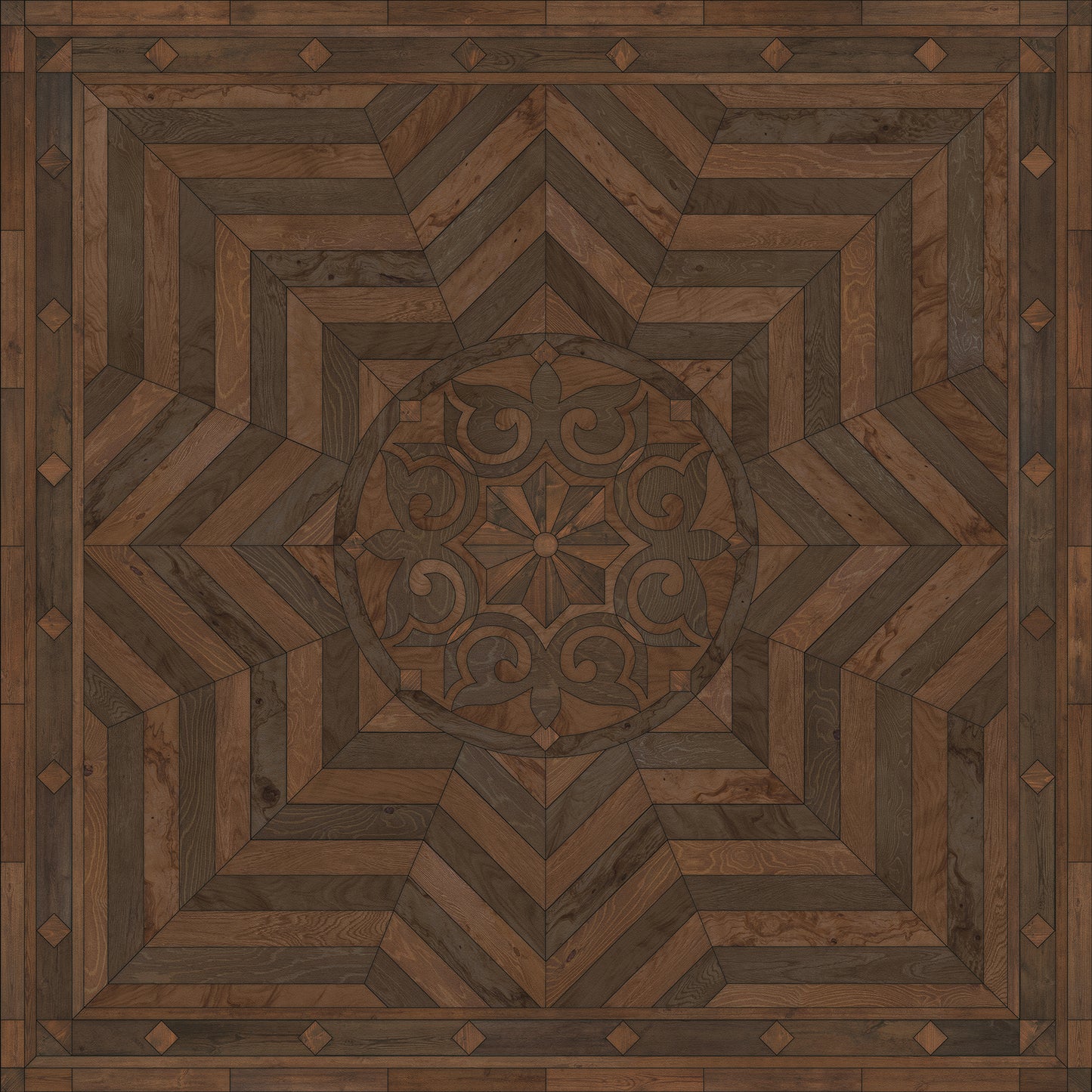 Artisanry - Caledonian - In all the Details 72x72 Vintage Vinyl Floorcloth
