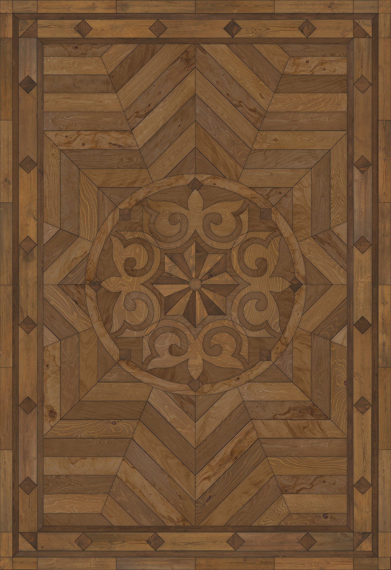 Artisanry - Caledonian - Source of Delight 70x102 Vintage Vinyl Floorcloth