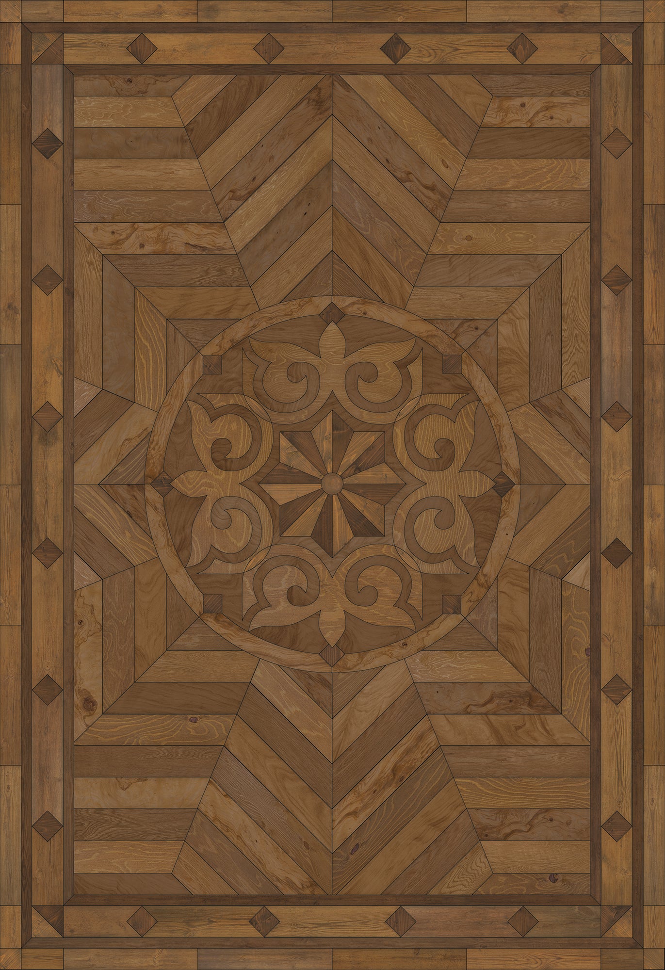 Artisanry - Caledonian - Source of Delight 96x140 Vintage Vinyl Floorcloth