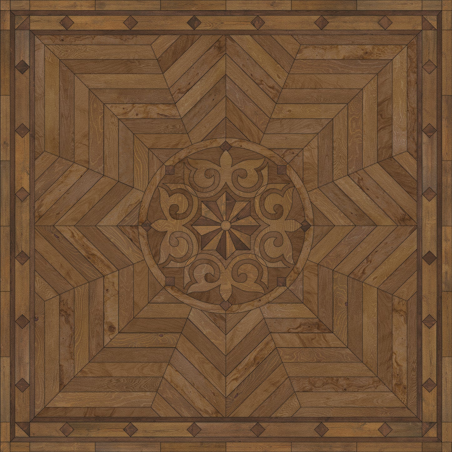 Artisanry - Caledonian - Source of Delight 36x36 Vintage Vinyl Floorcloth