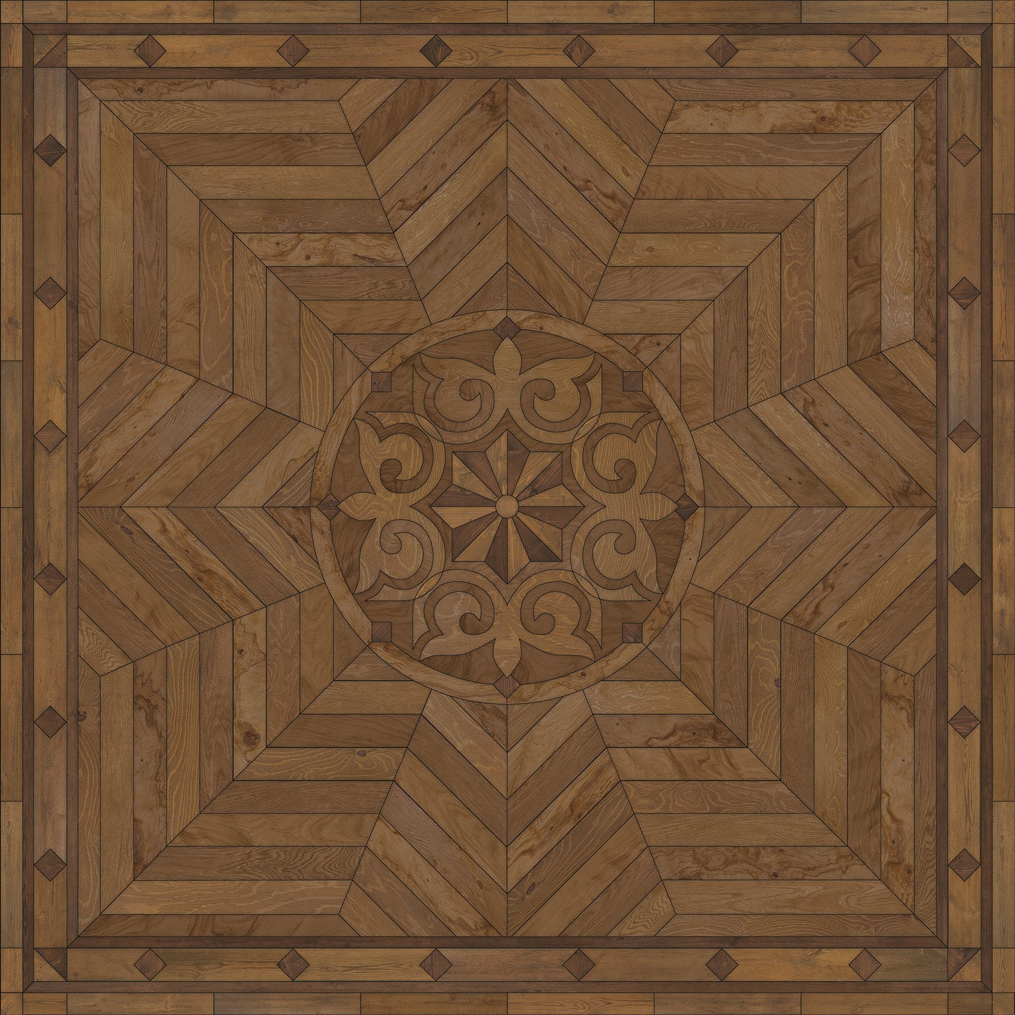 Artisanry - Caledonian - Source of Delight 72x72 Vintage Vinyl Floorcloth