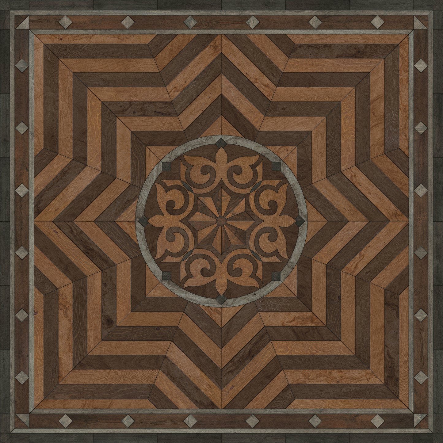 Artisanry - Caledonian - They Rise Behind Her Steps 36x36 Vinyl Floorcloth