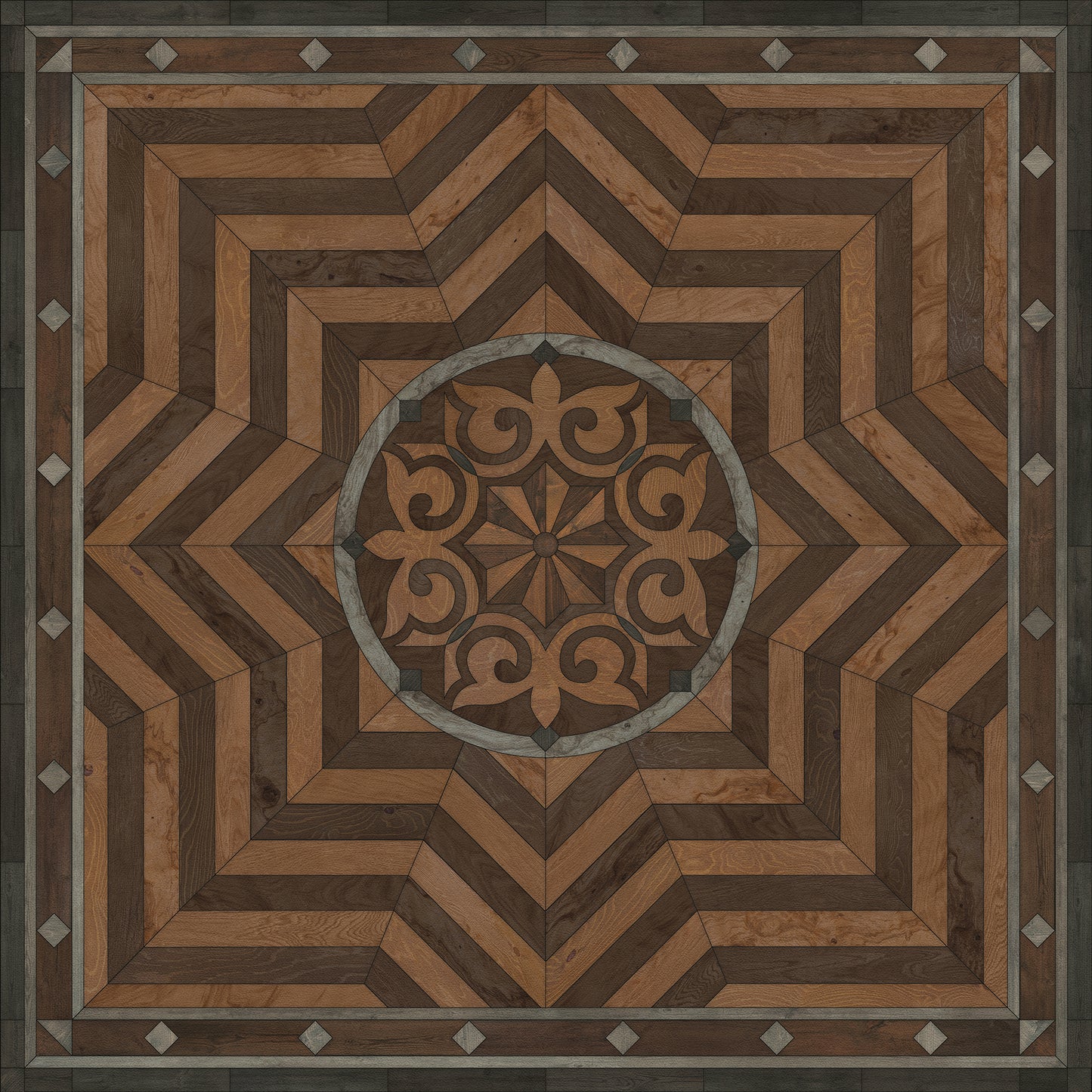 Artisanry - Caledonian - They Rise Behind Her Steps 48x48 Vinyl Floorcloth