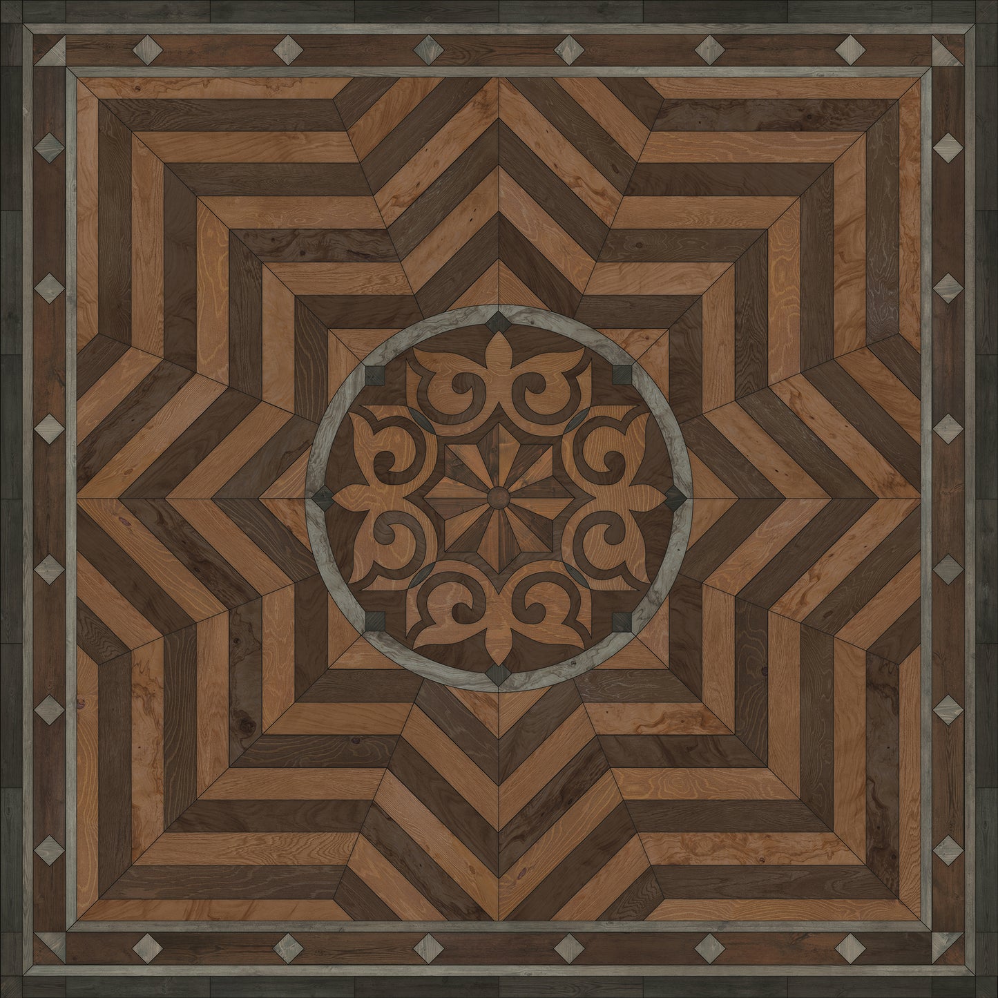 Artisanry - Caledonian - They Rise Behind Her Steps 120x120 Vinyl Floorcloth