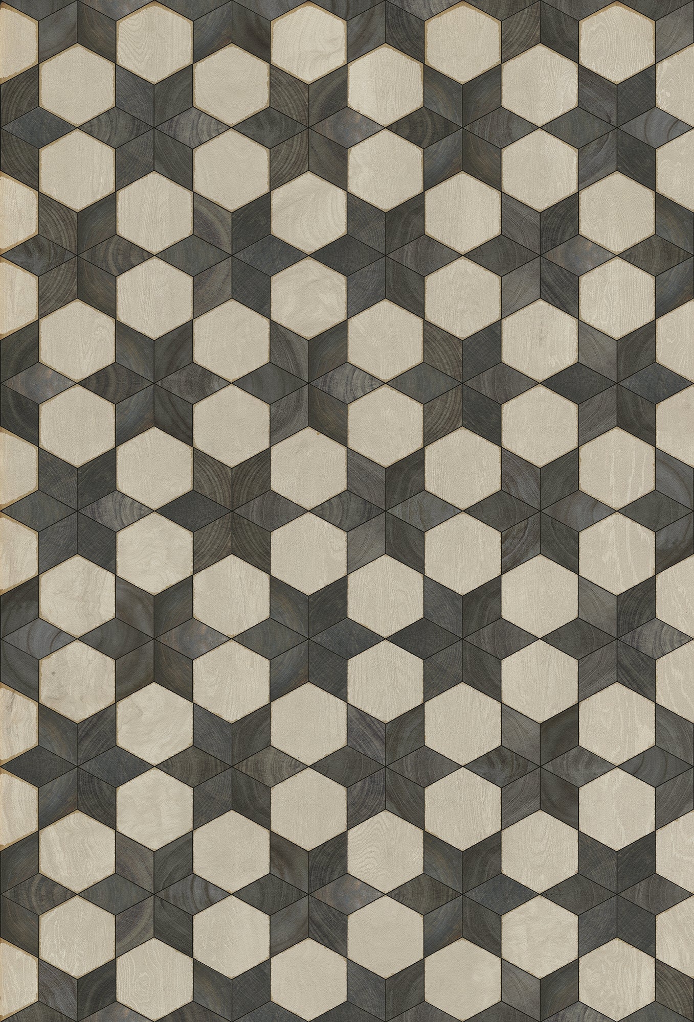 Artisanry - Illuminated – Black Star 38x56 Vintage Vinyl Floorcloth