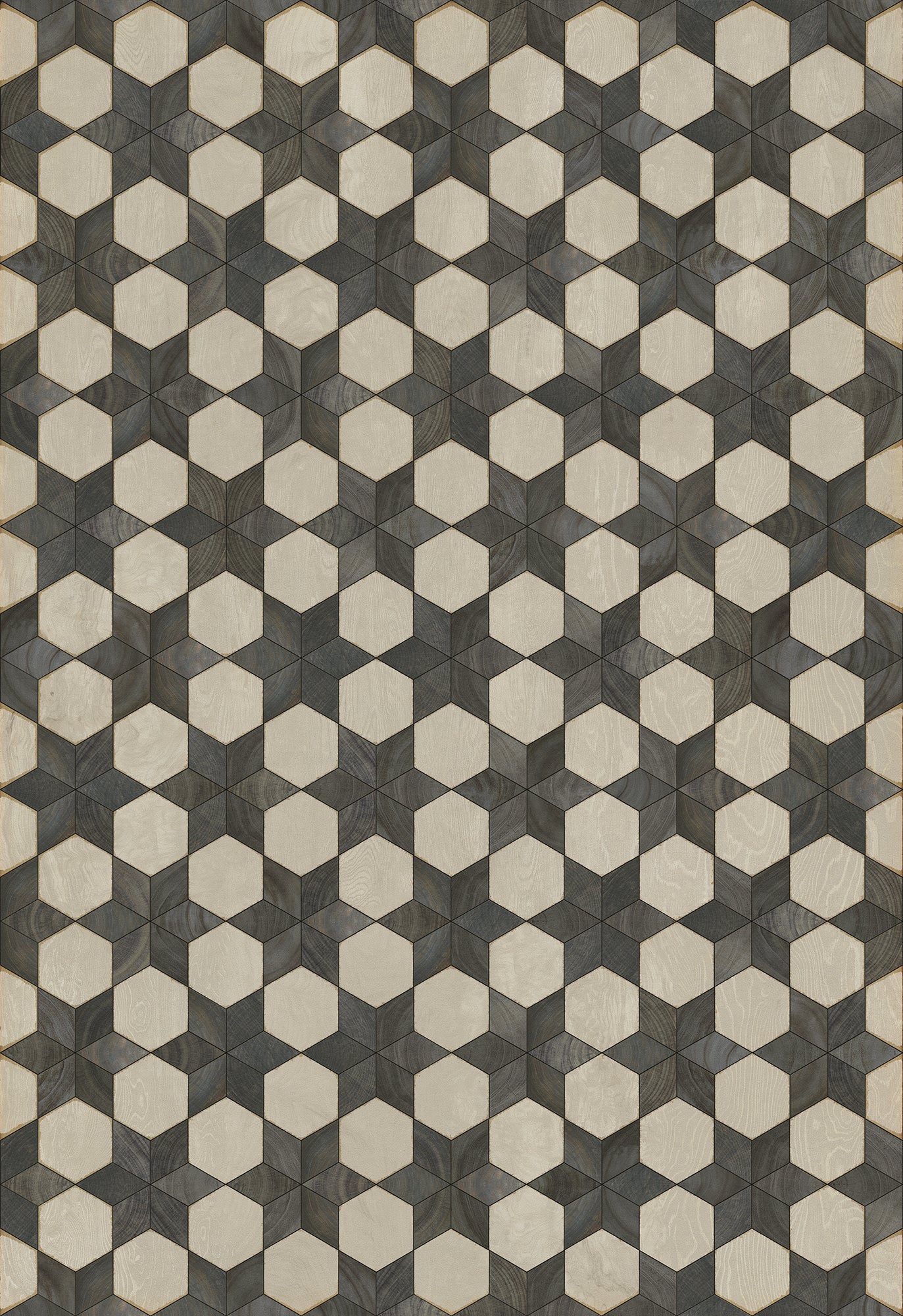 Artisanry - Illuminated – Black Star 70x102 Vintage Vinyl Floorcloth
